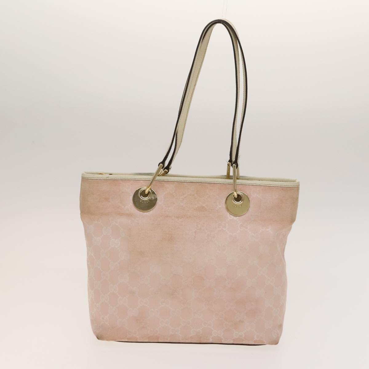 GUCCI GG Canvas Tote Bag 2Set Beige Gold pink Auth 133515