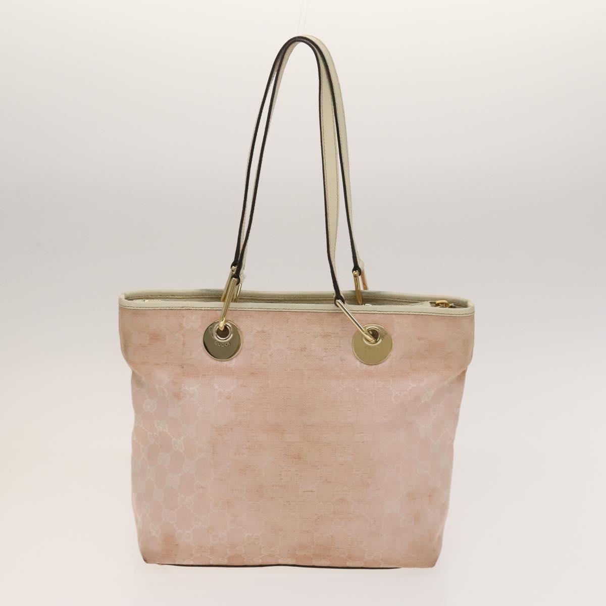 GUCCI GG Canvas Tote Bag 2Set Beige Gold pink Auth 133515