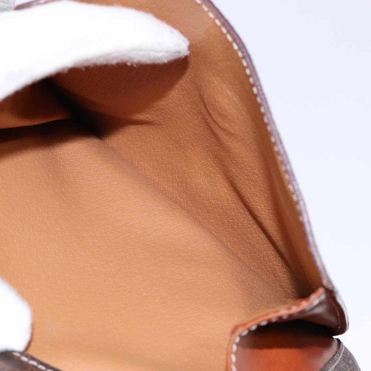 CELINE Macadam Canvas Hand Bag PVC Leather Brown Gold Auth 133564