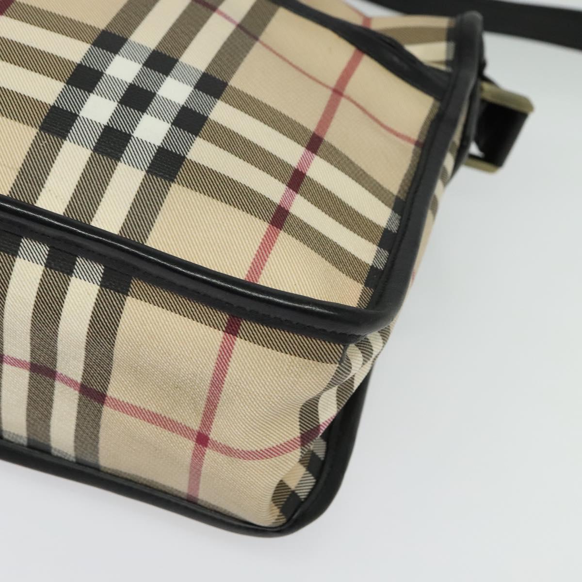 BURBERRY Nova Check Shoulder Bag PVC Beige Auth 133569
