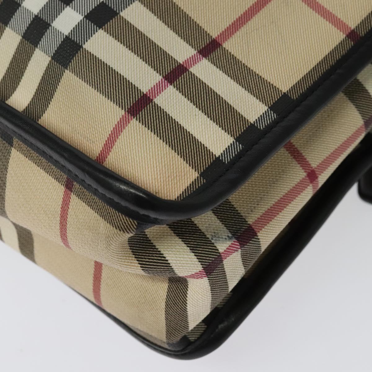 BURBERRY Nova Check Shoulder Bag PVC Beige Auth 133569