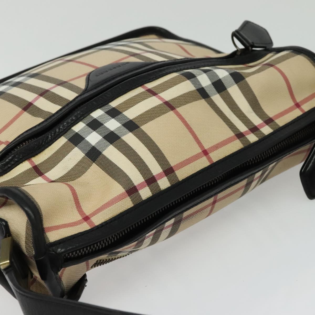 BURBERRY Nova Check Shoulder Bag PVC Beige Auth 133569