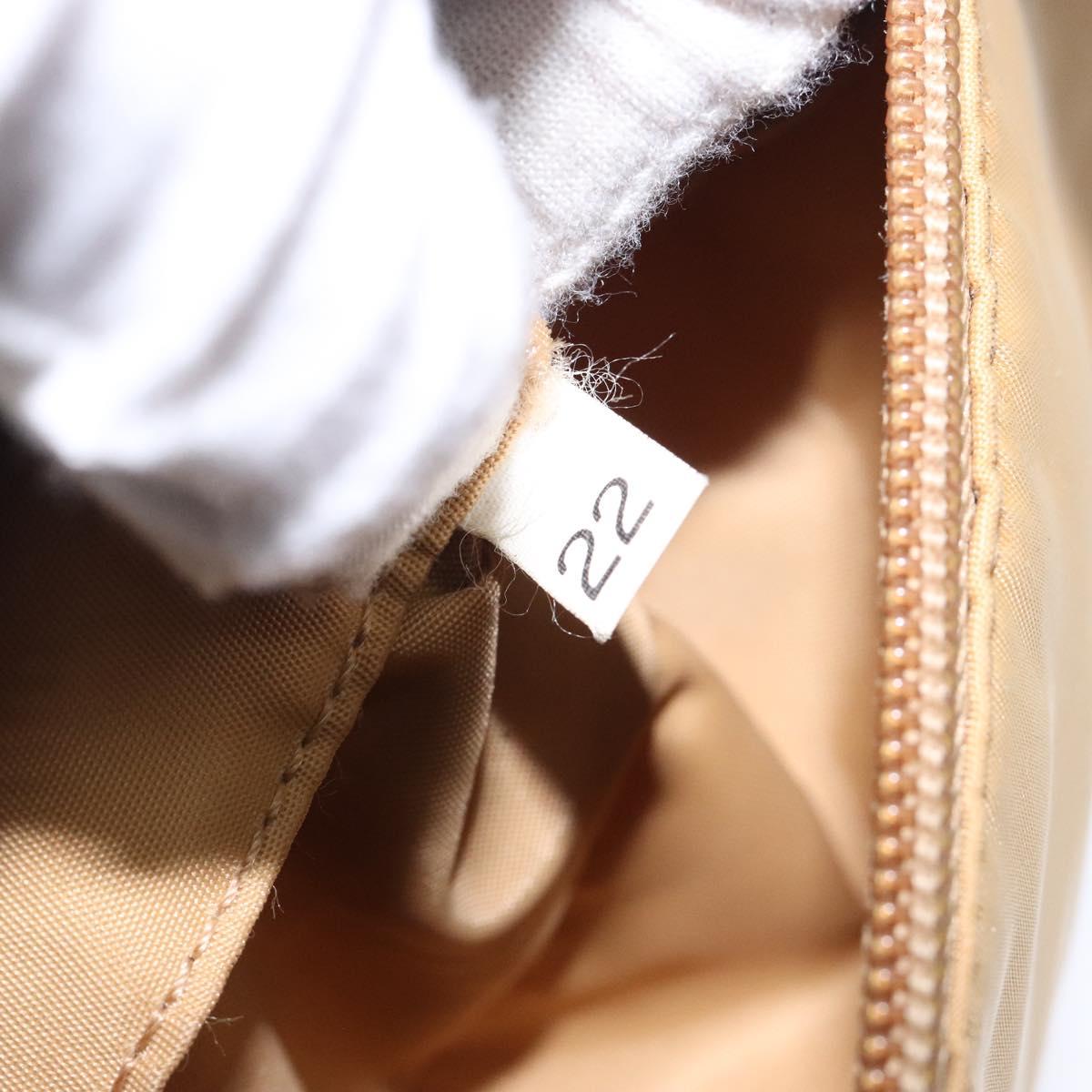 PRADA Accessory Pouch Nylon Beige Champagne Gold Silver Auth 133574