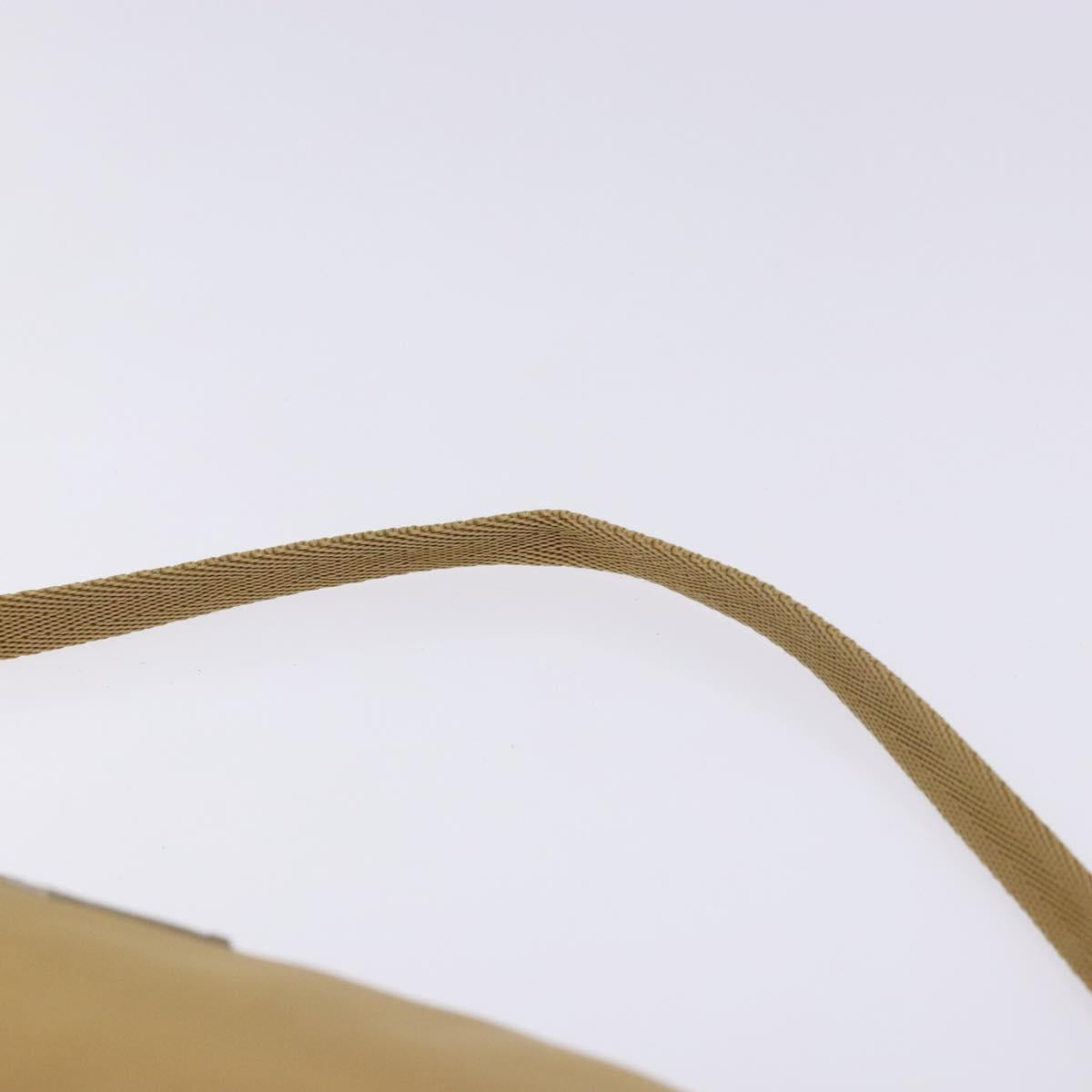 PRADA Accessory Pouch Nylon Beige Champagne Gold Silver Auth 133574