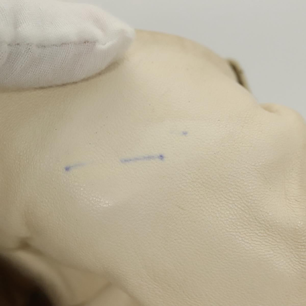 BOTTEGA VENETA INTRECCIATO Campana Shoulder Bag Leather White Auth 133575