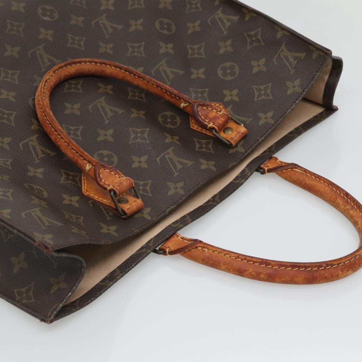 LOUIS VUITTON Monogram Sac Plat Hand Bag M51140 LV Auth 133582