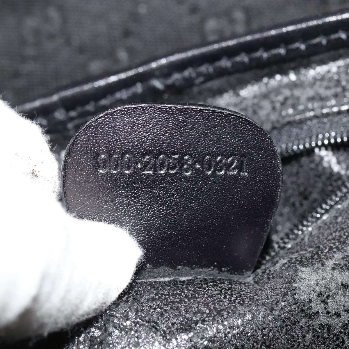 GUCCI GG Canvas Hand Bag 2way Black Gold 000 2058 0321 Auth 133588