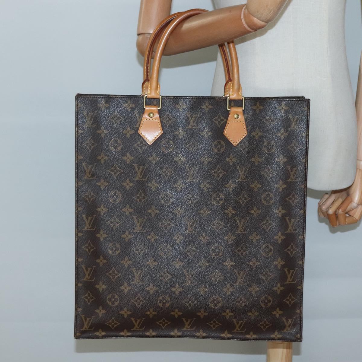 LOUIS VUITTON Monogram Sac Plat Hand Bag M51140 LV Auth 133613