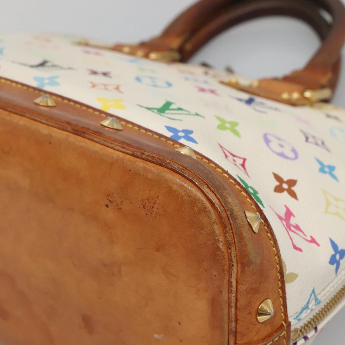LOUIS VUITTON Monogram Multicolor Alma Hand Bag White M92647 LV Auth 133620