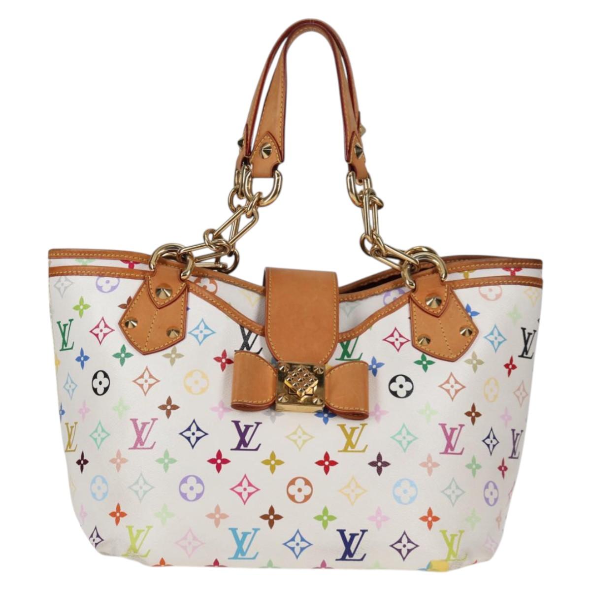 LOUIS VUITTON Monogram Multicolor Annie GM Tote Bag White M40303 LV Auth 133621V