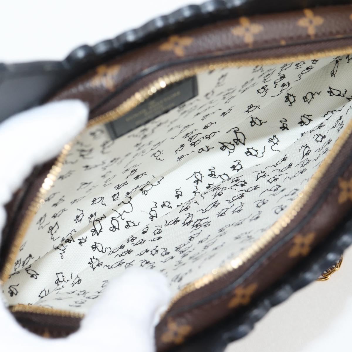 LOUIS VUITTON Epi Monogram Cat Face Pochette Gray LV Auth 133624SAM