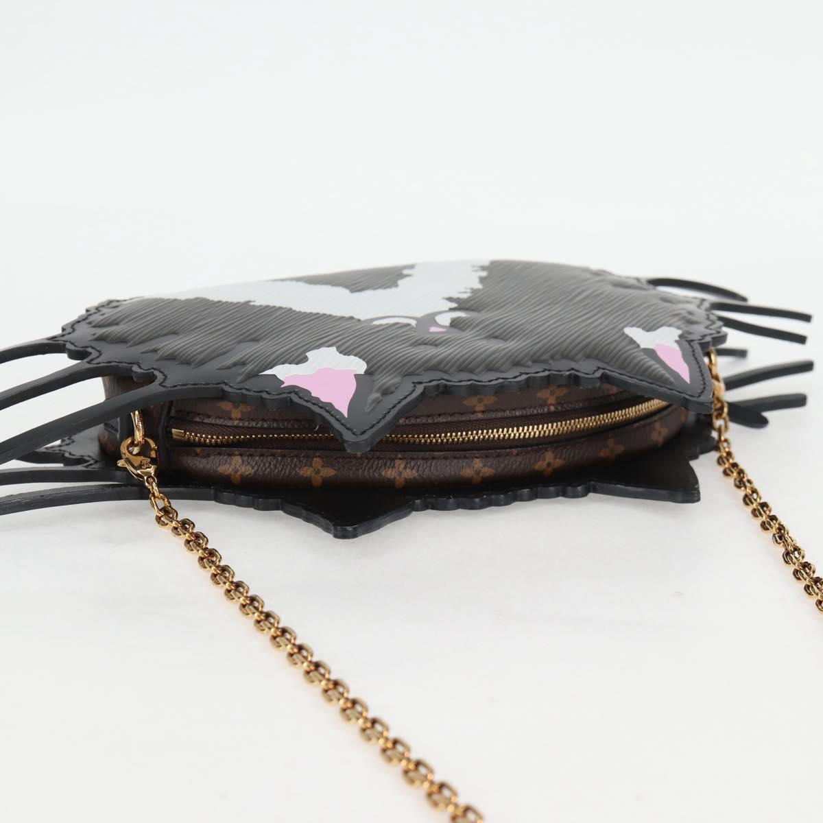 LOUIS VUITTON Epi Monogram Cat Face Pochette Gray LV Auth 133624SAM
