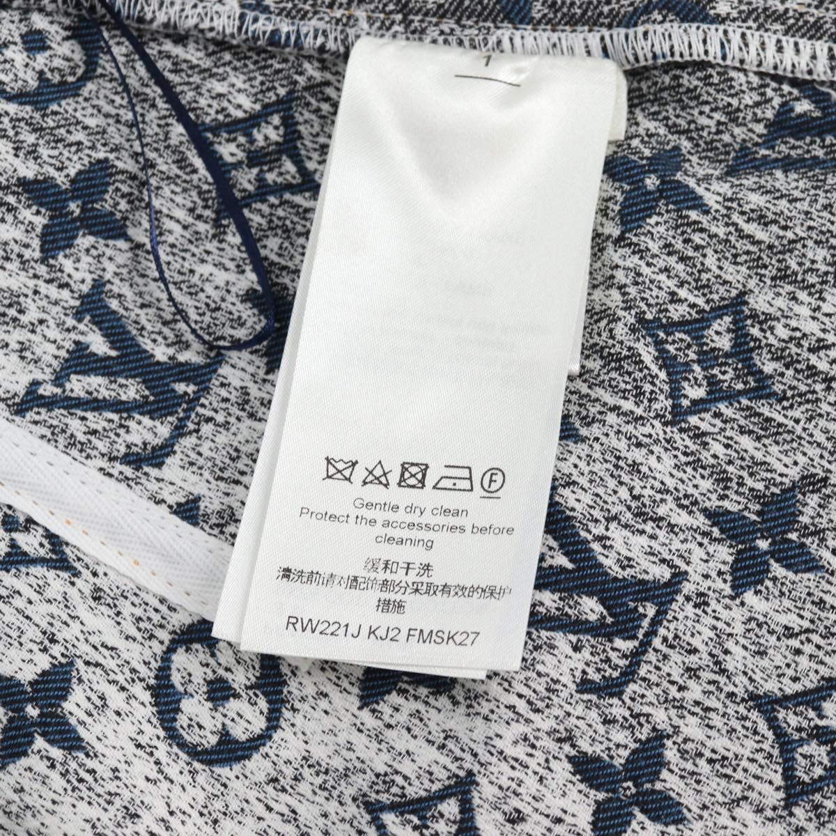LOUIS VUITTON Monogram Jaguar A line skirt Denim 34 Blue 1A9NK9 LV Auth 133644SAM