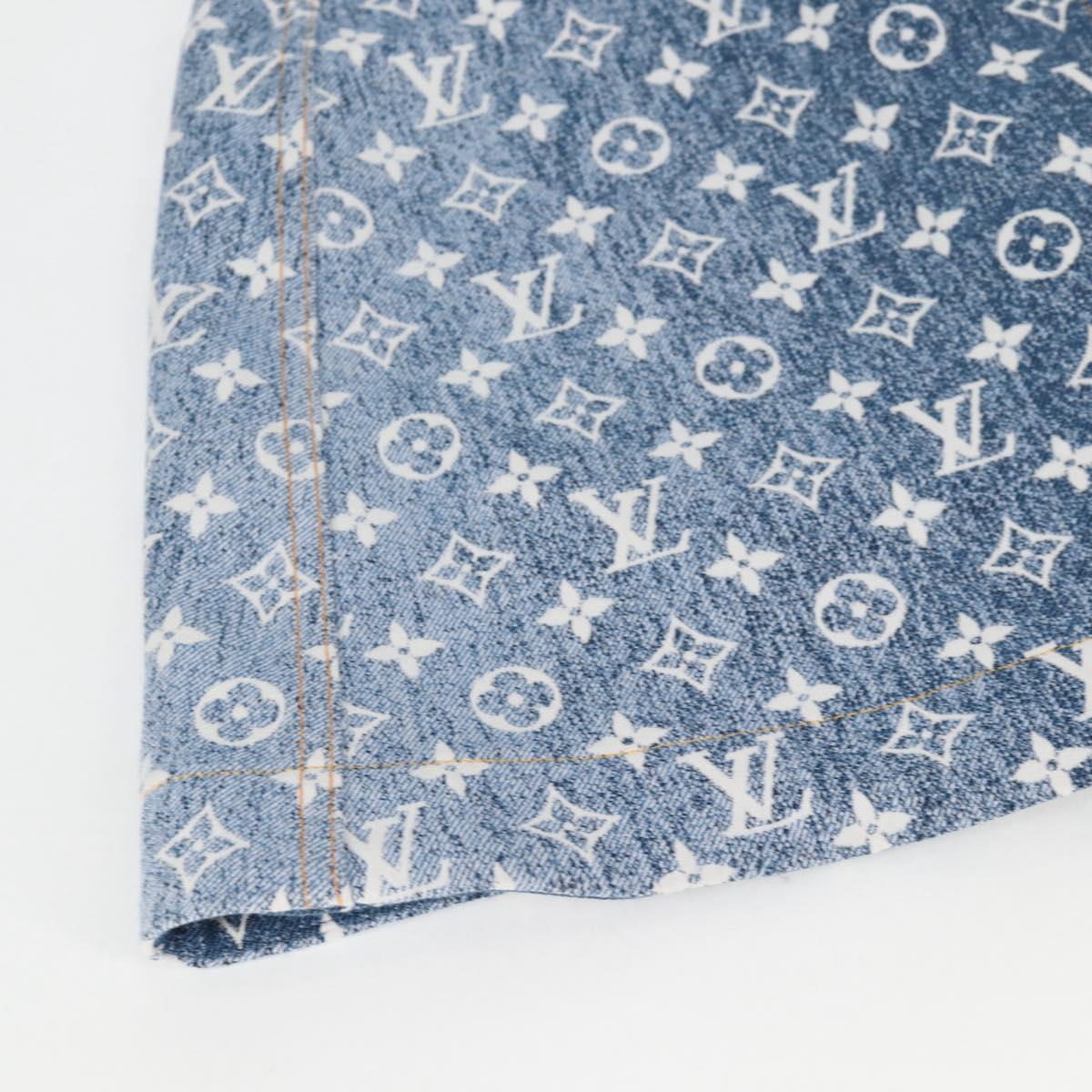LOUIS VUITTON Monogram Jaguar A line skirt Denim 34 Blue 1A9NK9 LV Auth 133644SAM
