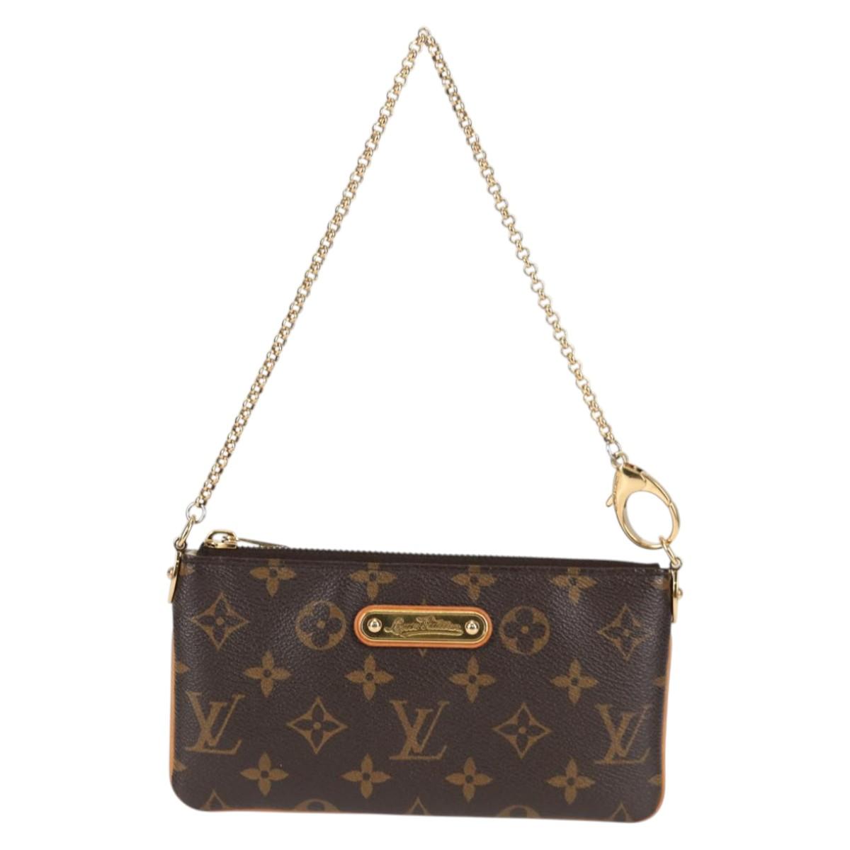 LOUIS VUITTON Monogram Chain Pochette Mila MM Pouch M60094 Auth 133662V