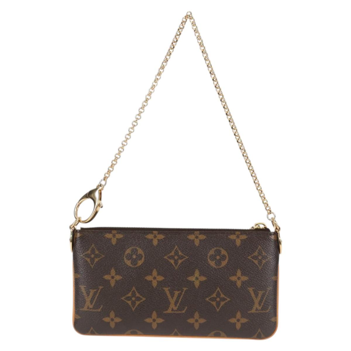 LOUIS VUITTON Monogram Chain Pochette Mila MM Pouch M60094 Auth 133662V