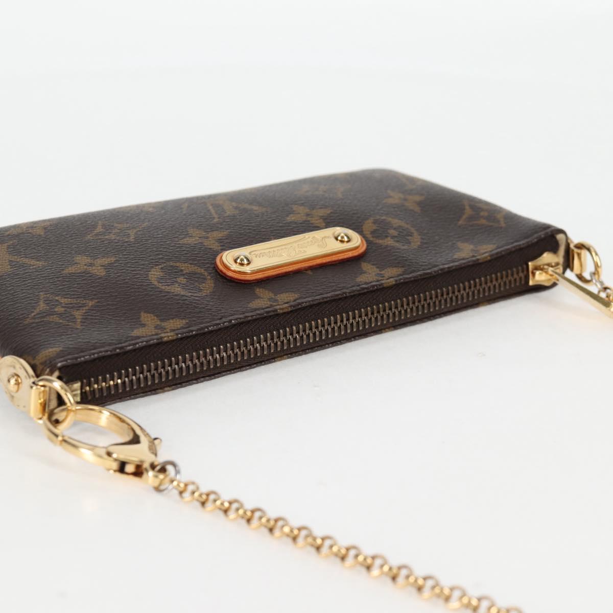 LOUIS VUITTON Monogram Chain Pochette Mila MM Pouch M60094 Auth 133662V