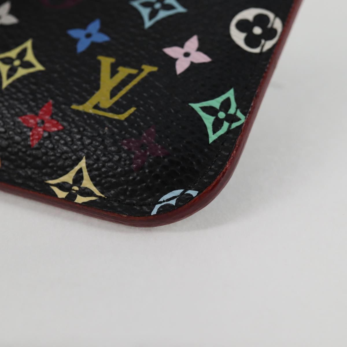 LOUIS VUITTON Multicolor Pochette Cles NM Coin Purse Black M60279 Auth 133667V