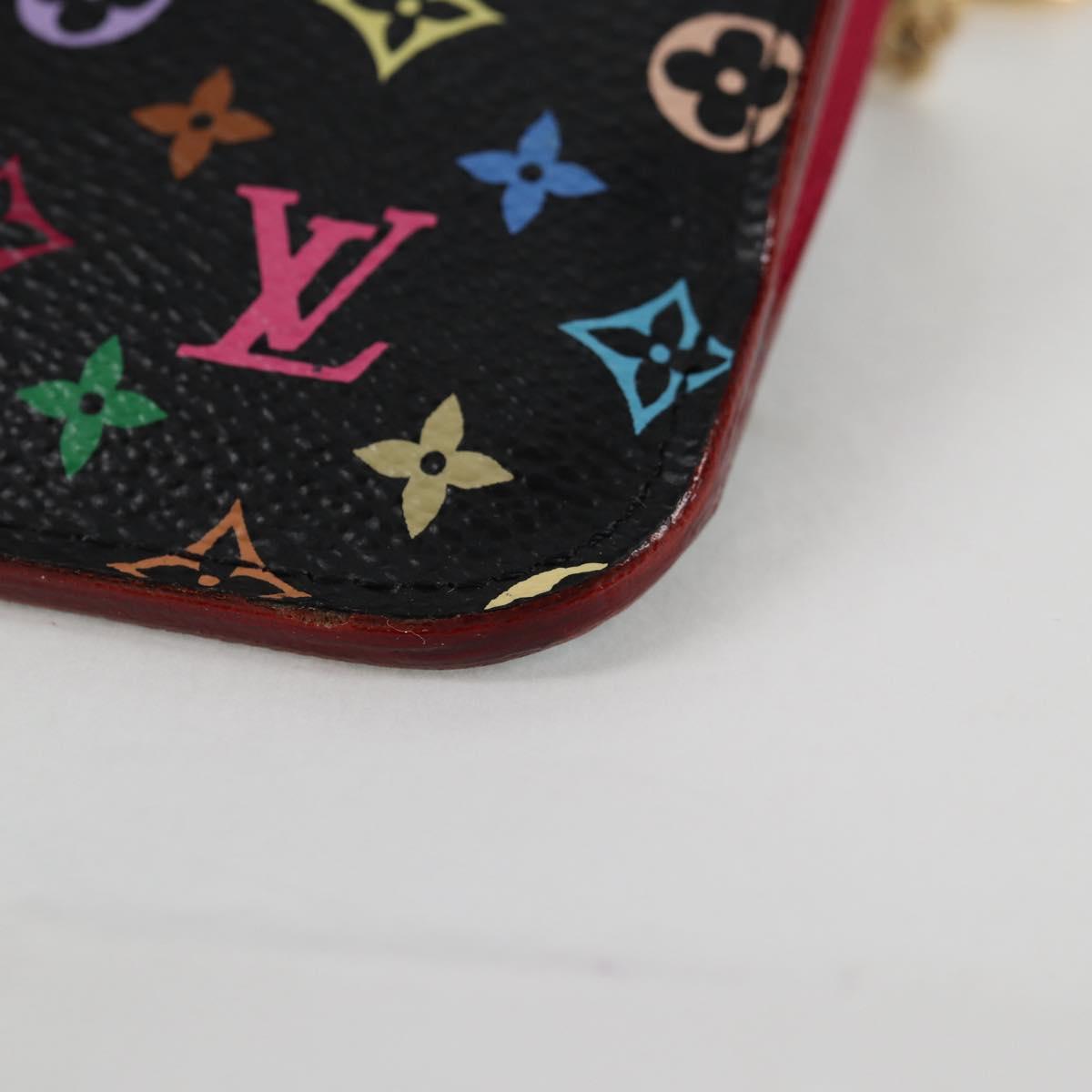 LOUIS VUITTON Multicolor Pochette Cles NM Coin Purse Black M60279 Auth 133667V