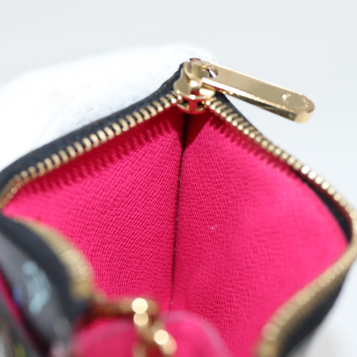 LOUIS VUITTON Multicolor Pochette Cles NM Coin Purse Black M60279 Auth 133667V