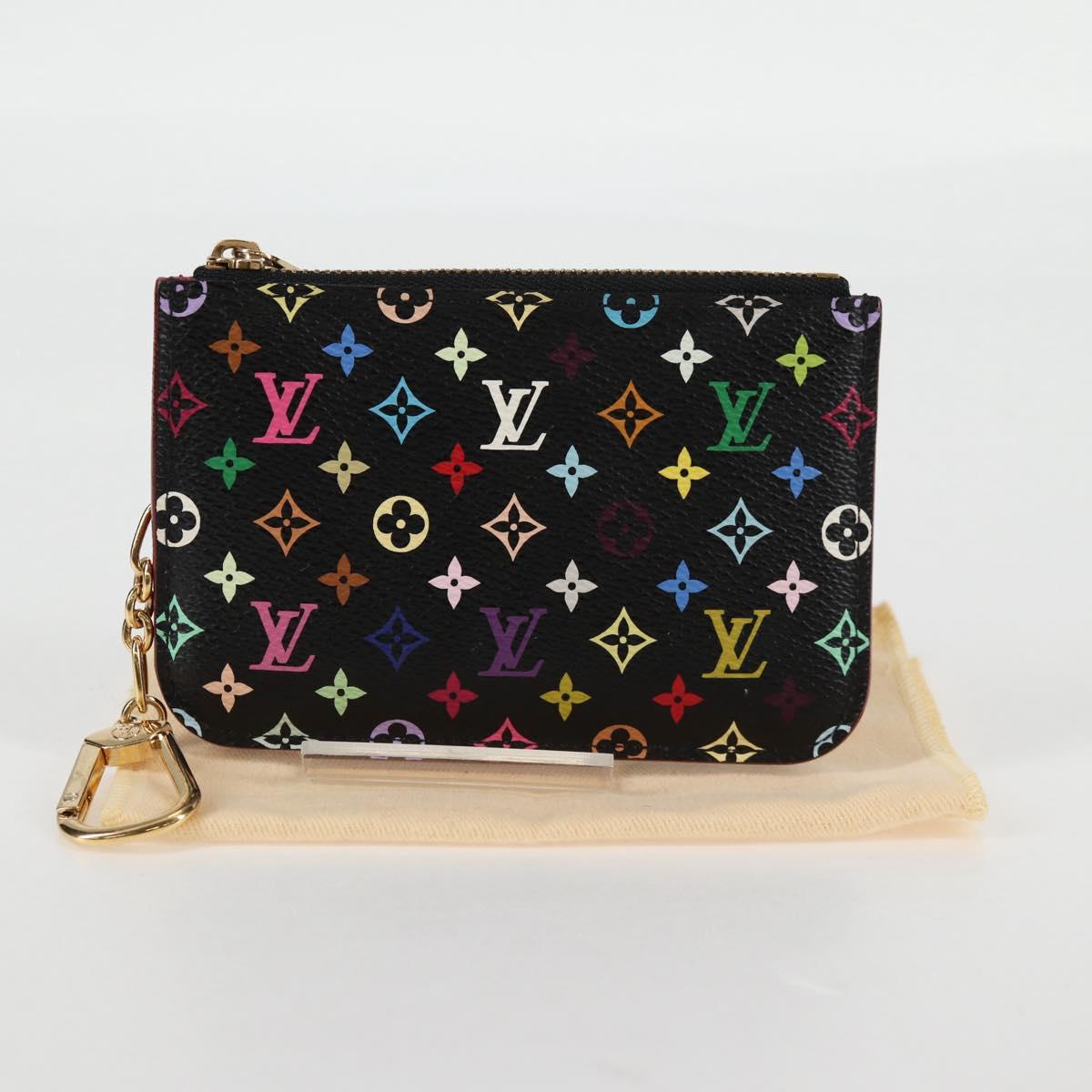 LOUIS VUITTON Multicolor Pochette Cles NM Coin Purse Black M60279 Auth 133667V