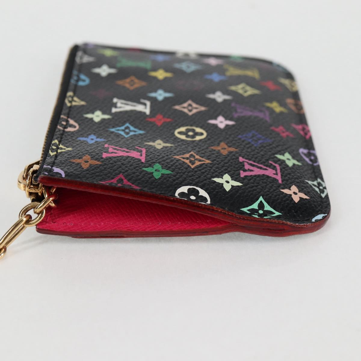 LOUIS VUITTON Multicolor Pochette Cles NM Coin Purse Black M60279 Auth 133667V