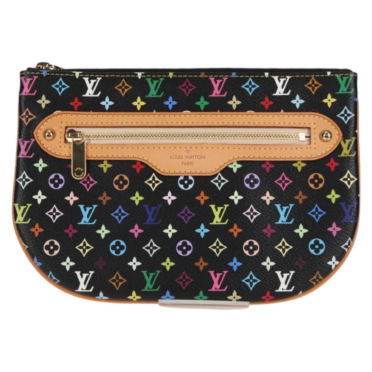 LOUIS VUITTON Monogram Multicolor Pochette GM Pouch Black M60030 LV Auth 133668SAV
