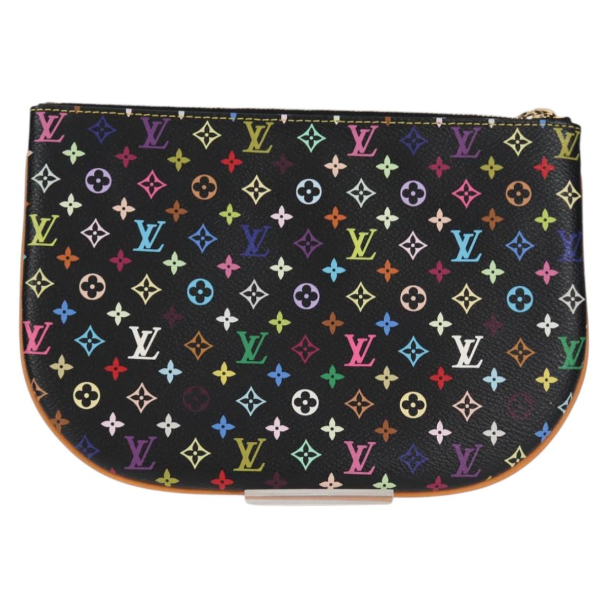LOUIS VUITTON Monogram Multicolor Pochette GM Pouch Black M60030 LV Auth 133668V