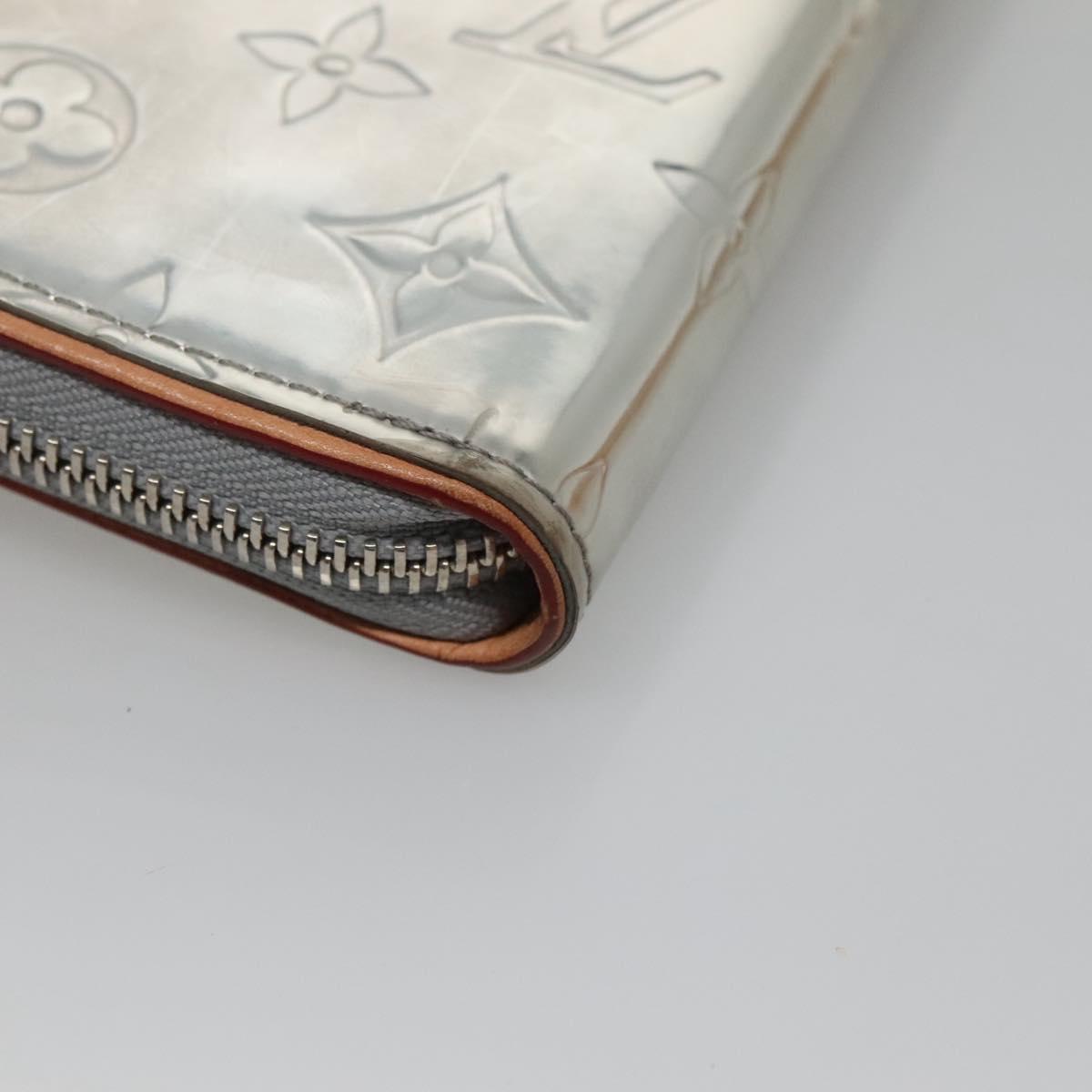 LOUIS VUITTON Monogram mirror Zippy Wallet Vertical Silver M80808 LV Auth 133674