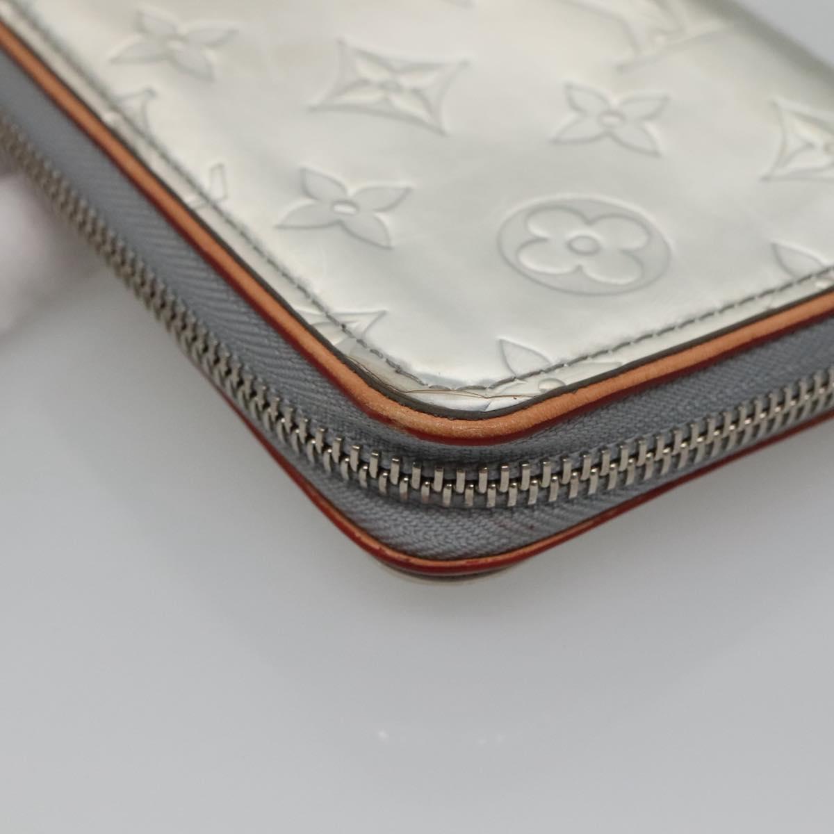 LOUIS VUITTON Monogram mirror Zippy Wallet Vertical Silver M80808 LV Auth 133674