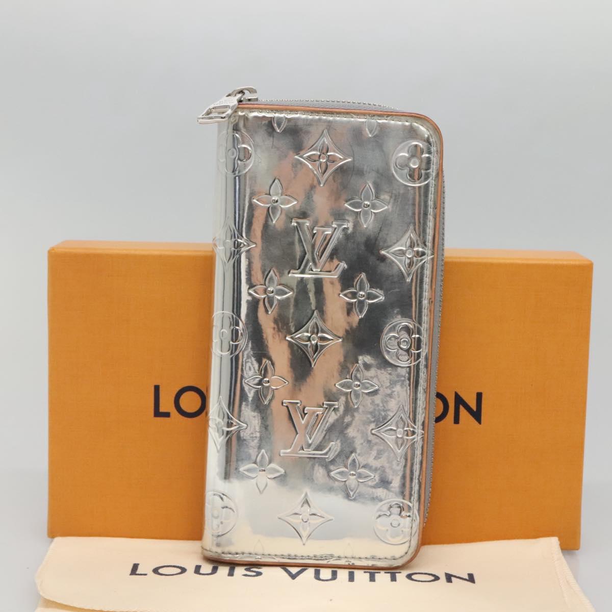 LOUIS VUITTON Monogram mirror Zippy Wallet Vertical Silver M80808 LV Auth 133674