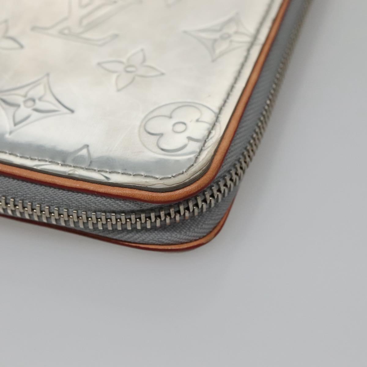 LOUIS VUITTON Monogram mirror Zippy Wallet Vertical Silver M80808 LV Auth 133674