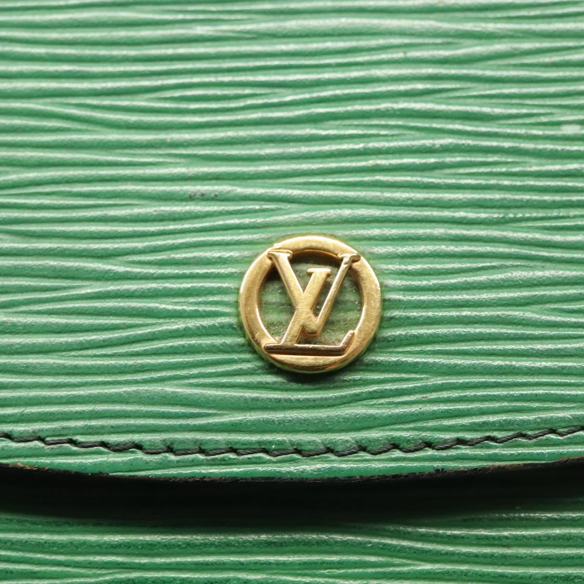 LOUIS VUITTON Epi Montaigne 23 Clutch Bag Green M52664 LV Auth 133690