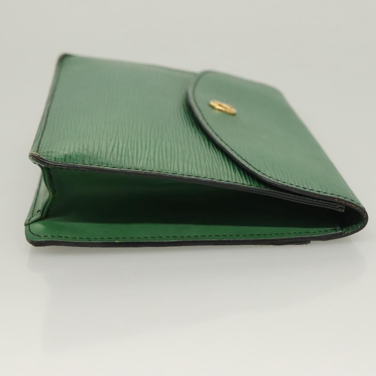 LOUIS VUITTON Epi Montaigne 23 Clutch Bag Green M52664 LV Auth 133690