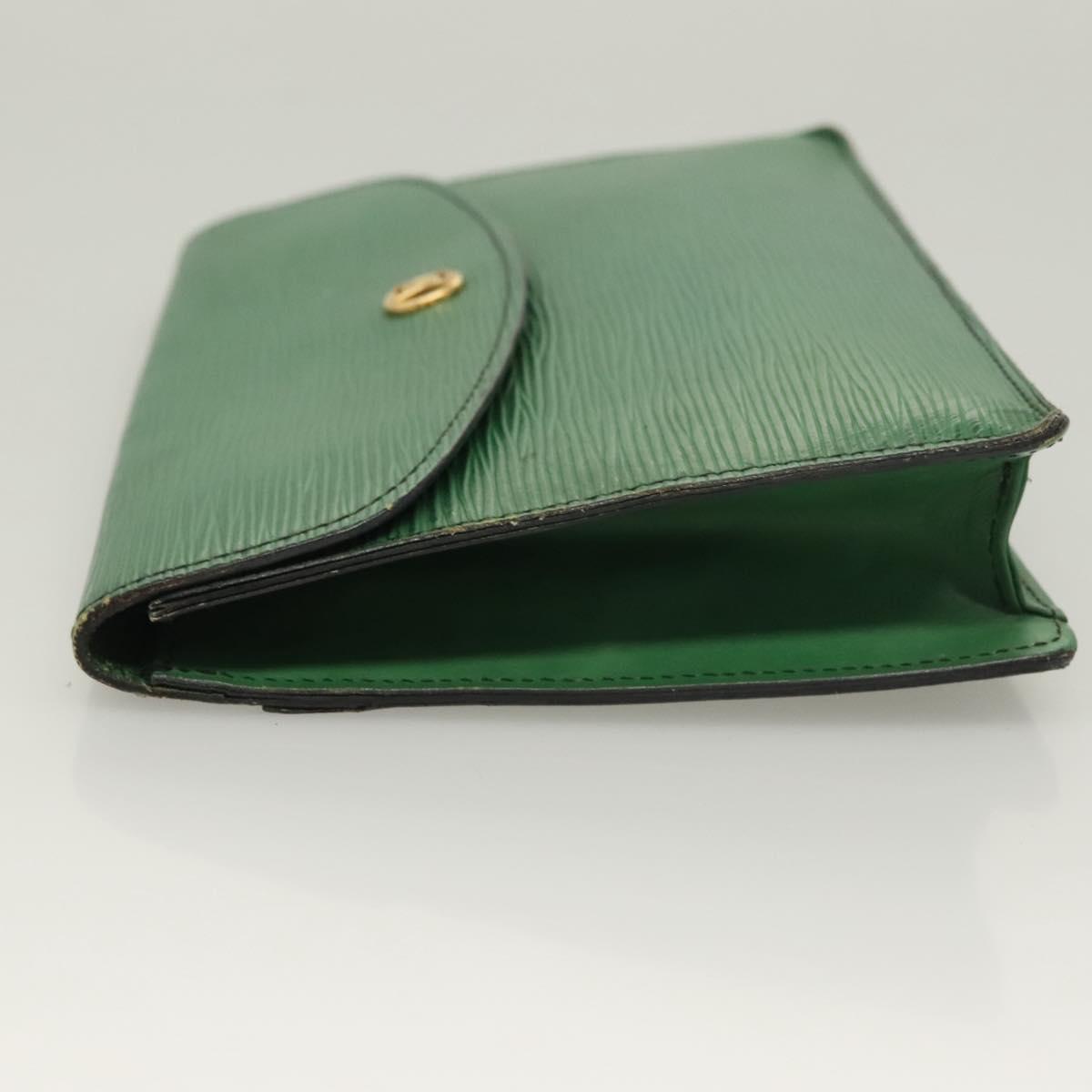 LOUIS VUITTON Epi Montaigne 23 Clutch Bag Green M52664 LV Auth 133690