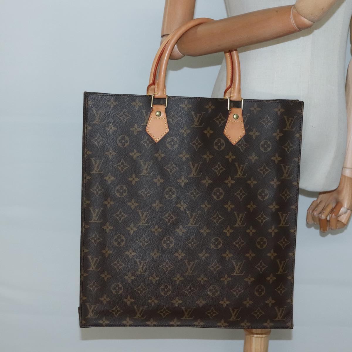 LOUIS VUITTON Monogram Sac Plat Hand Bag M51140 LV Auth 133703