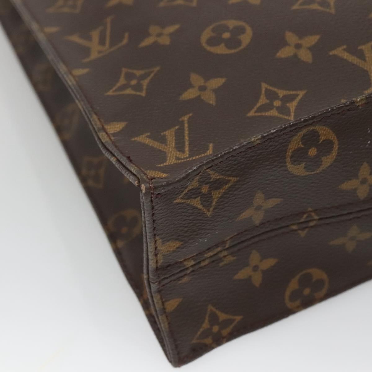 LOUIS VUITTON Monogram Sac Plat Hand Bag M51140 LV Auth 133704