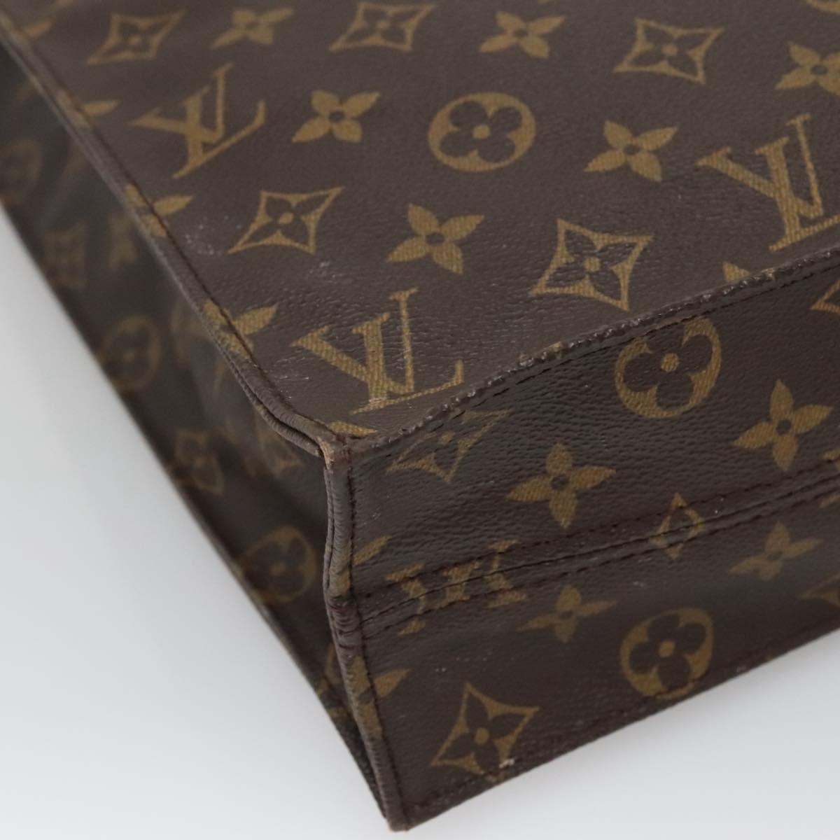 LOUIS VUITTON Monogram Sac Plat Hand Bag M51140 LV Auth 133705