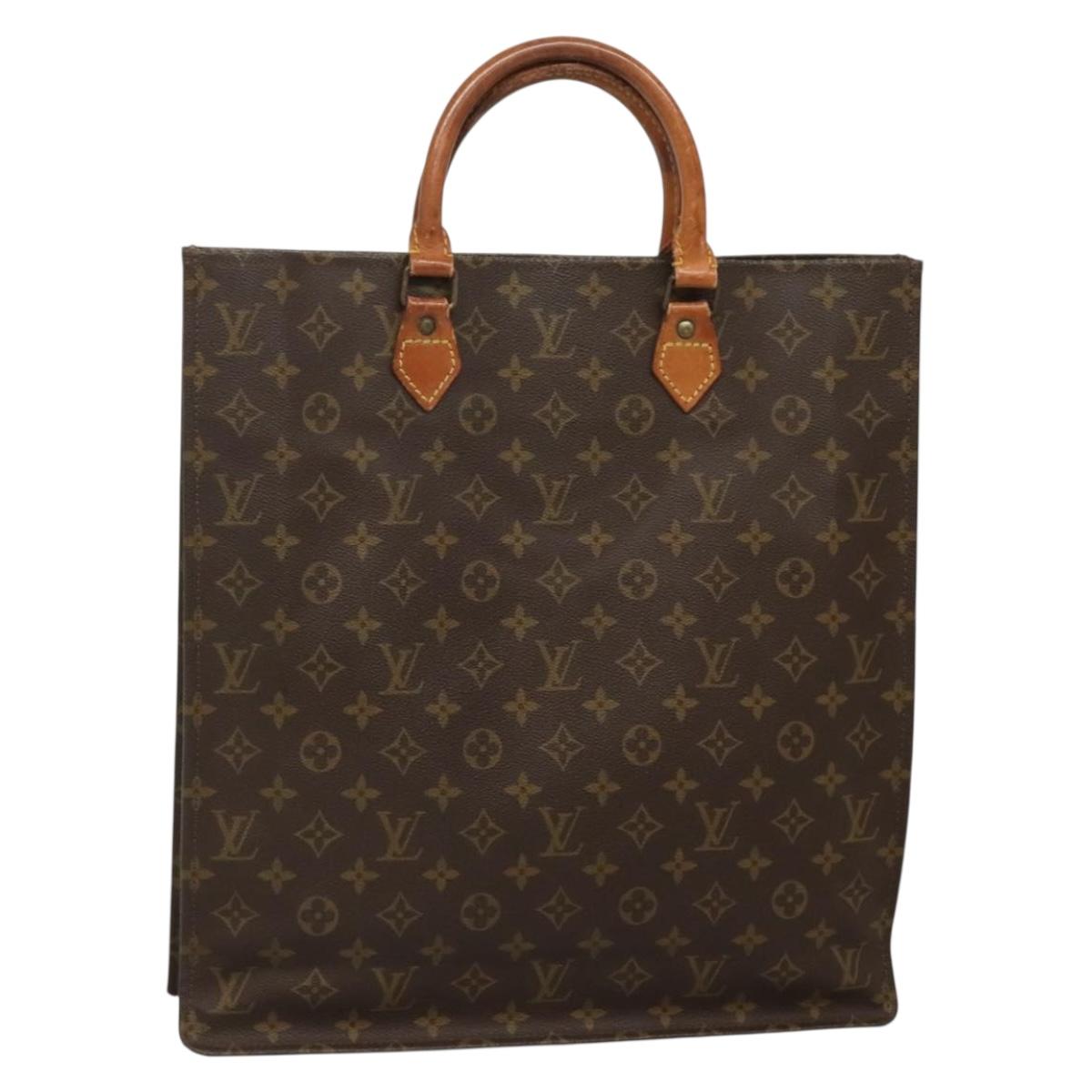 LOUIS VUITTON Monogram Sac Plat Hand Bag M51140 LV Auth 133707