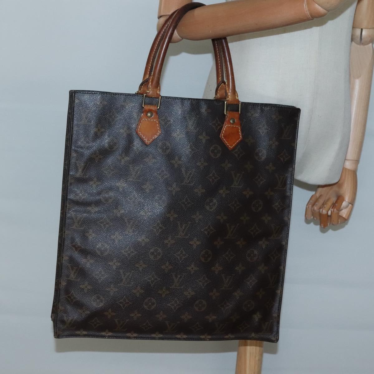 LOUIS VUITTON Monogram Sac Plat Hand Bag M51140 LV Auth 133711