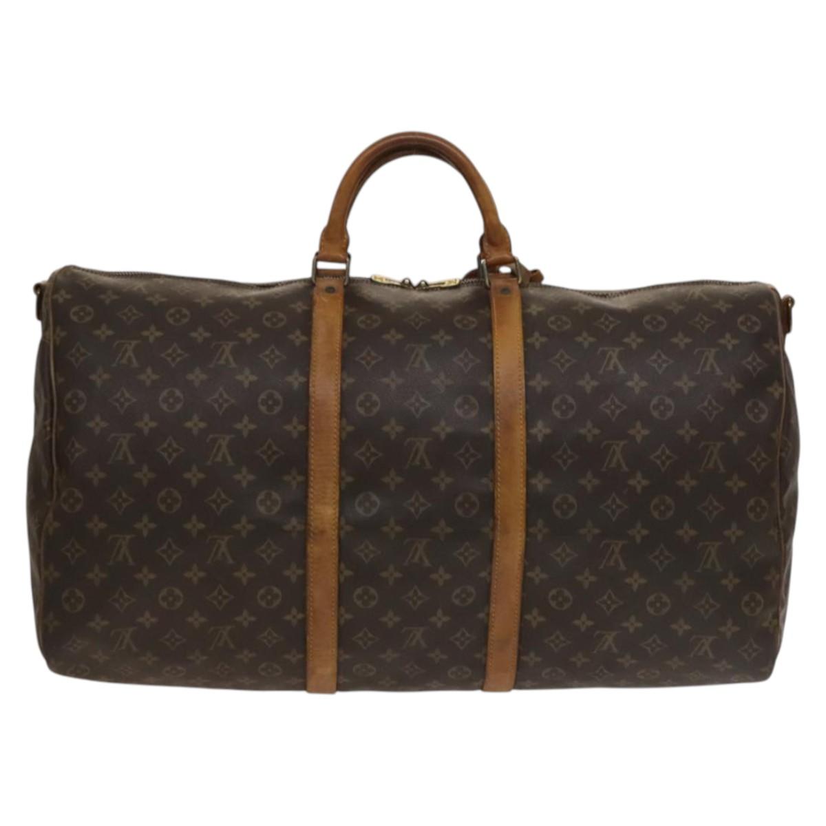 LOUIS VUITTON Monogram Keepall Bandouliere 60 Boston Bag M41412 LV Auth 133720