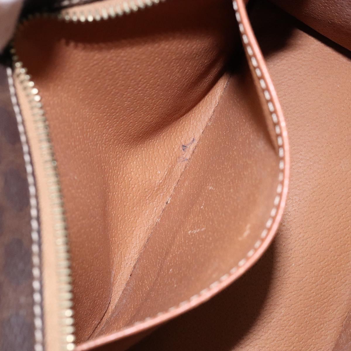 CELINE Macadam Canvas Hand Bag PVC Leather Brown Gold Auth 133724