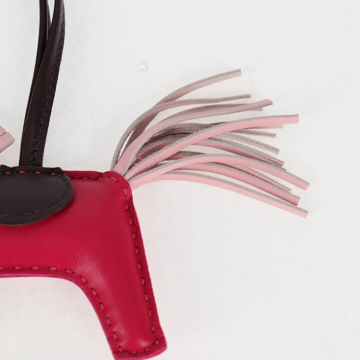 HERMES Rodeo Charm PM Charm Leather Pink Auth 133735