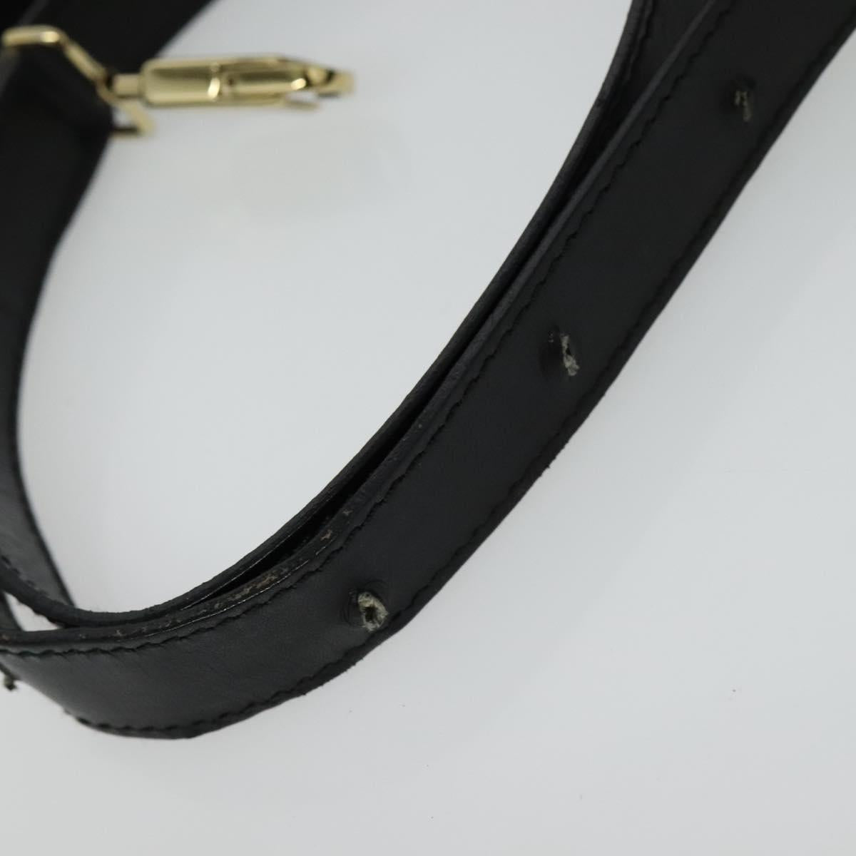 Salvatore Ferragamo Gancini Hand Bag Leather 2way Black Gold Auth 133757