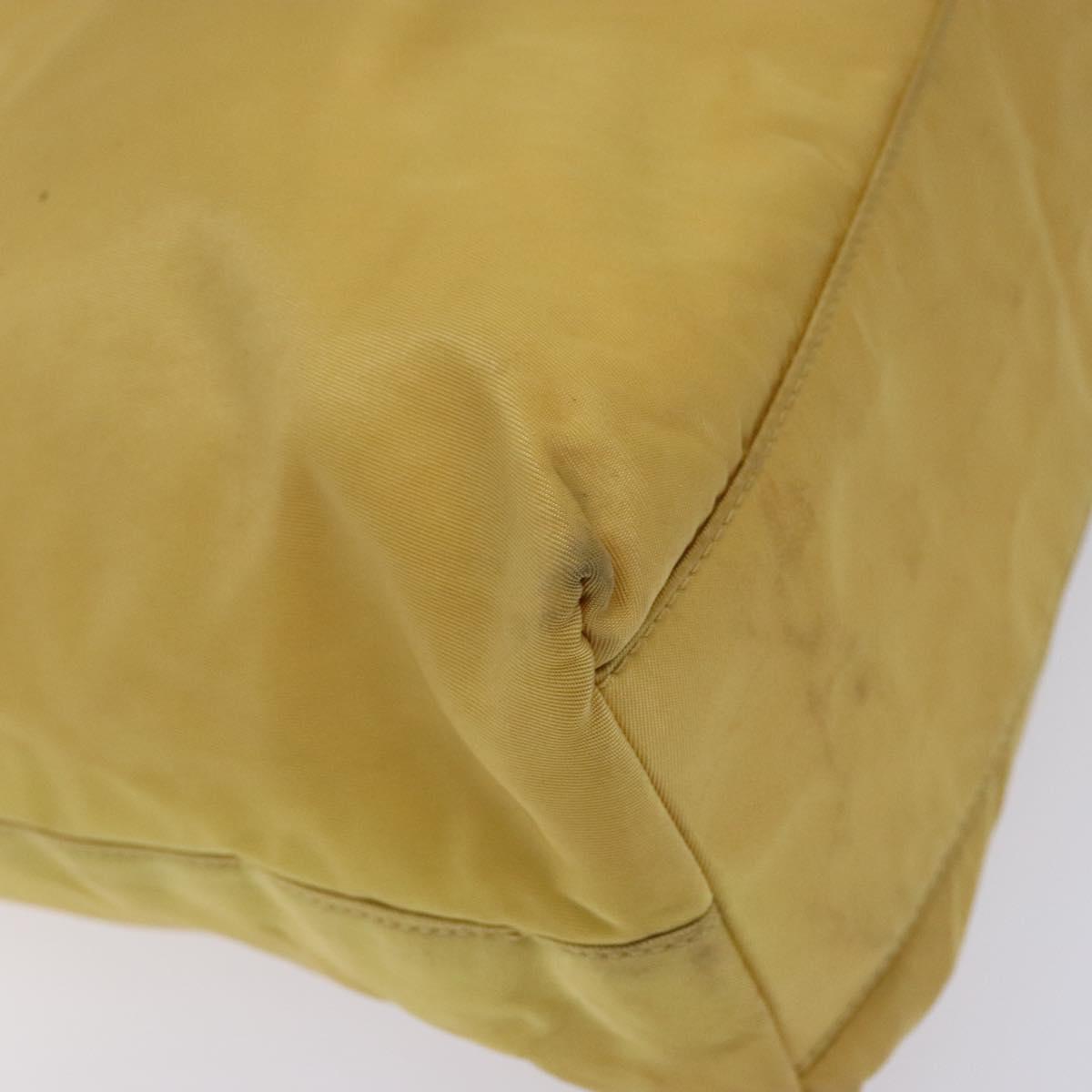 PRADA Shoulder Bag Nylon Plastic Yellow Silver Auth 133760
