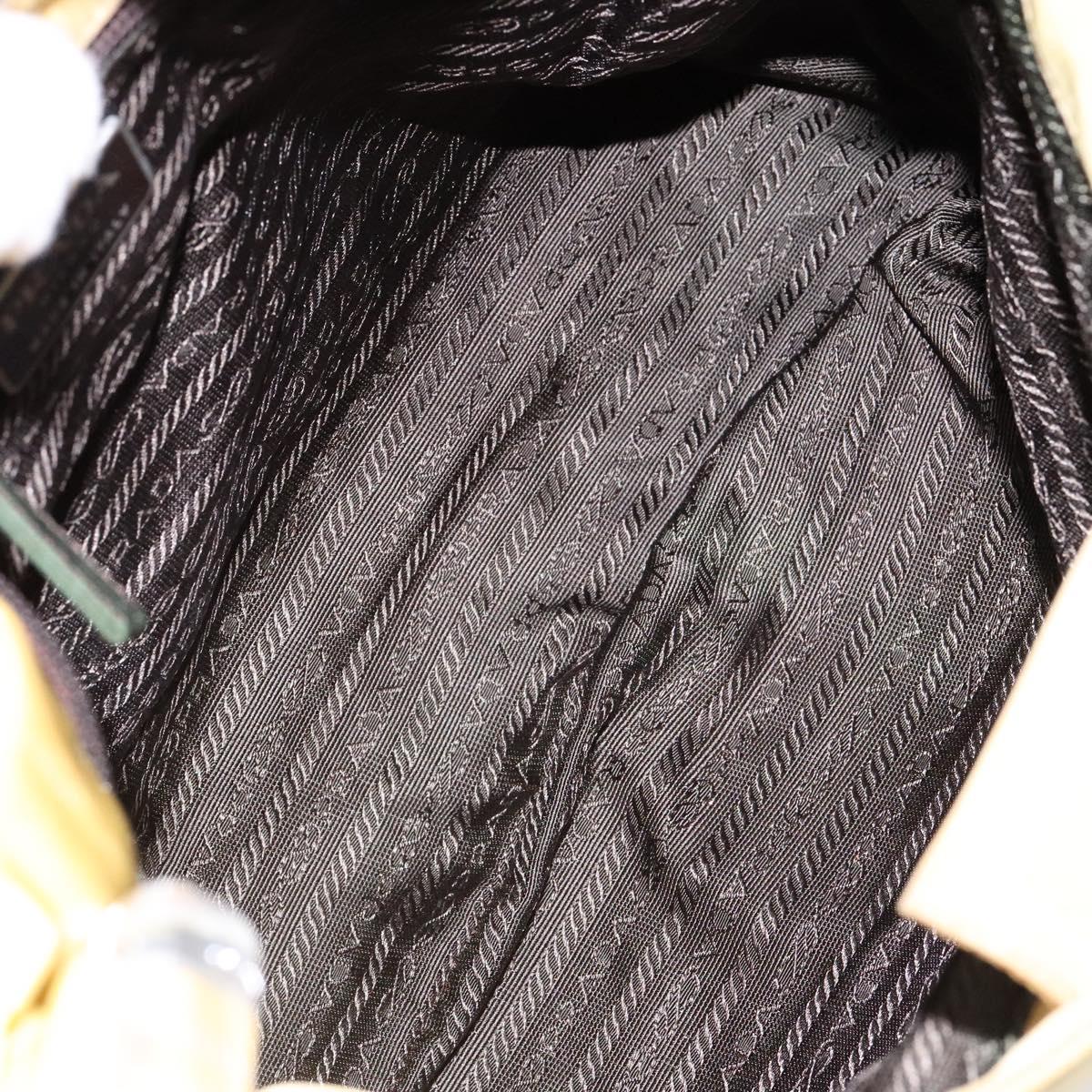 PRADA Shoulder Bag Nylon Plastic Yellow Silver Auth 133760