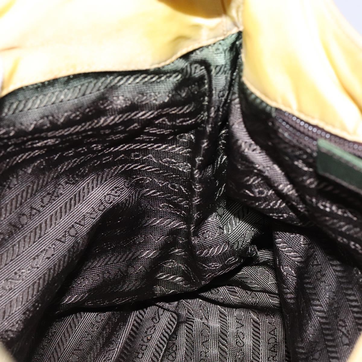 PRADA Shoulder Bag Nylon Plastic Yellow Silver Auth 133760