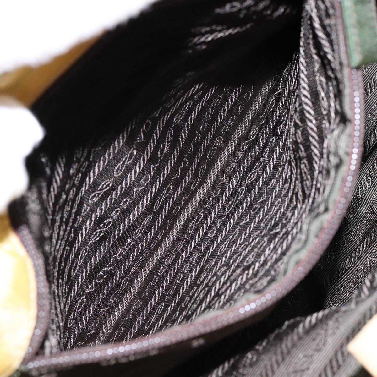 PRADA Shoulder Bag Nylon Plastic Yellow Silver Auth 133760