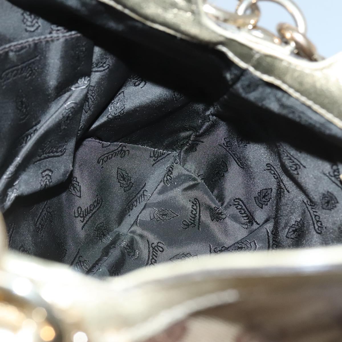 GUCCI GG Crystal Hand Bag Coated Canvas 2way Beige Gold 185566 Auth 133761