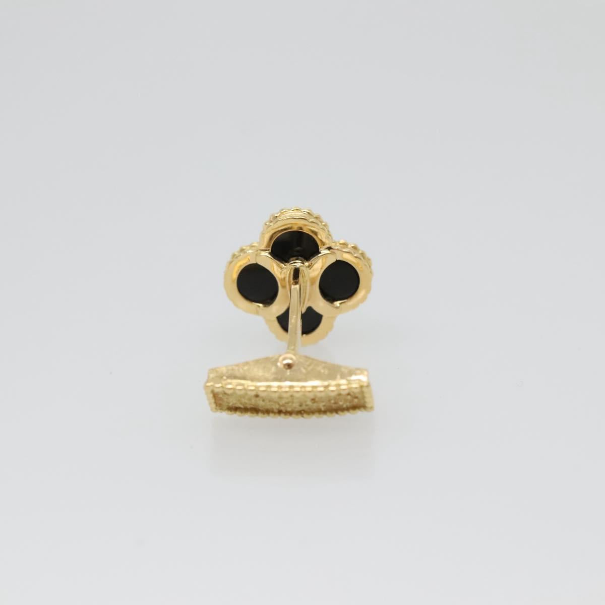 Van Cleef & Arpels Vintage Alhan Cuffs 18K Gold Tone Black Auth 133768SM